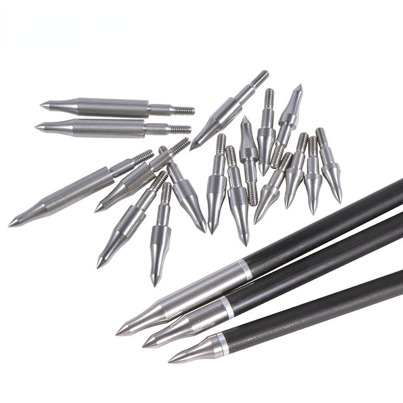 24pcs 75/100/125/150/200/250/300grain Shooting Arrowhead Steel Target Arrow Point Tips For Hunting Archery Sports Broadheads